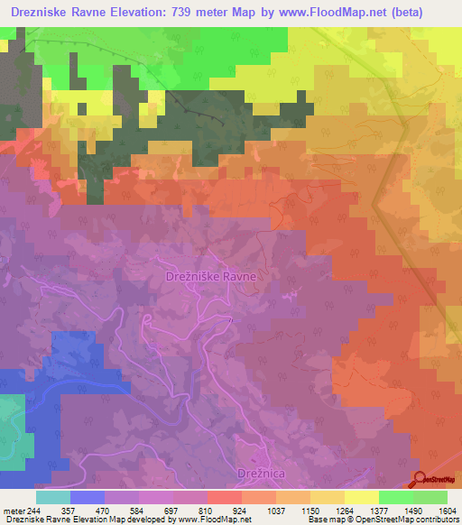 Drezniske Ravne,Slovenia Elevation Map