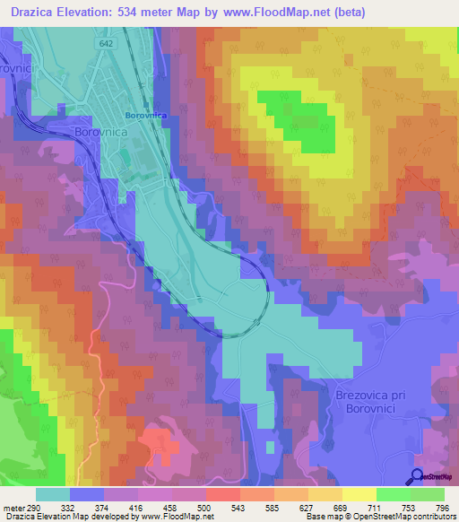 Drazica,Slovenia Elevation Map