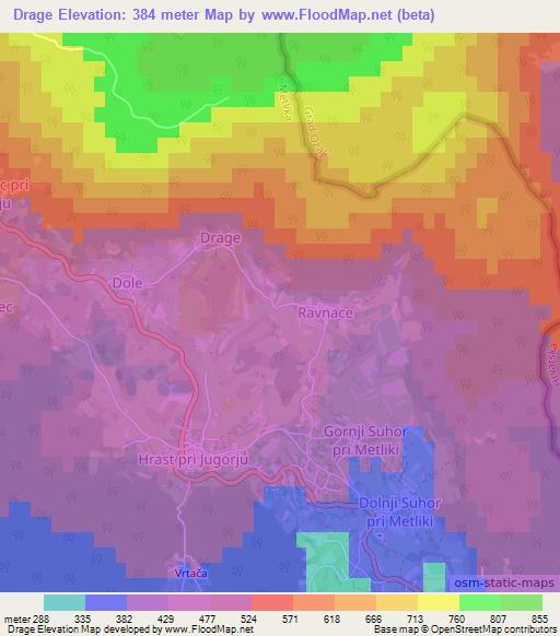 Drage,Slovenia Elevation Map