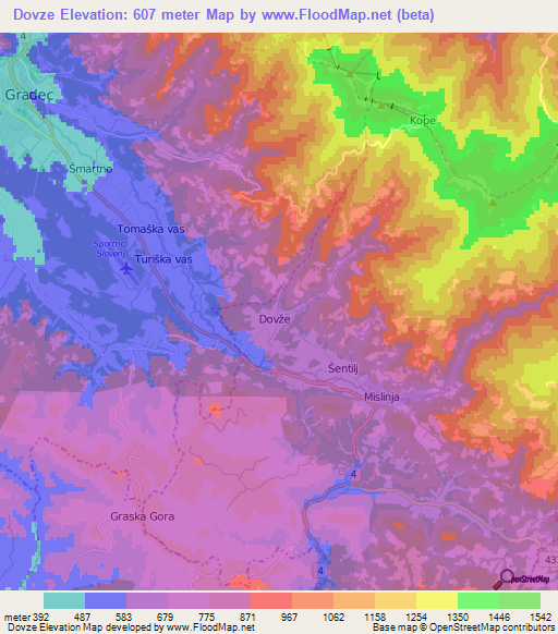 Dovze,Slovenia Elevation Map