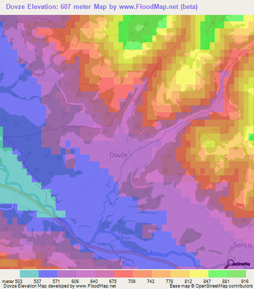 Dovze,Slovenia Elevation Map