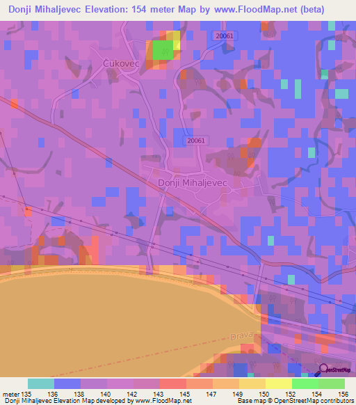 Donji Mihaljevec,Croatia Elevation Map