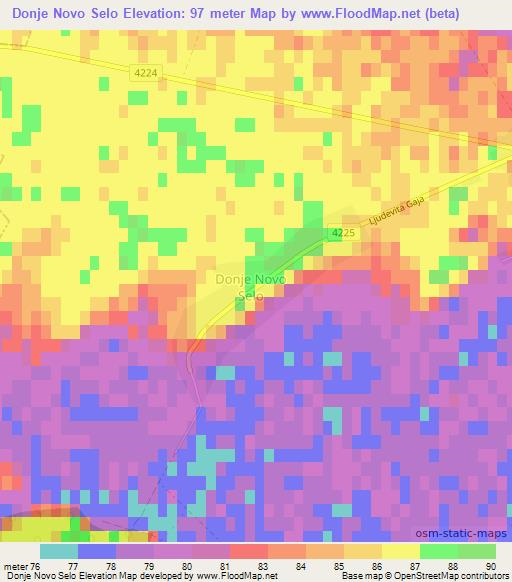 Donje Novo Selo,Croatia Elevation Map