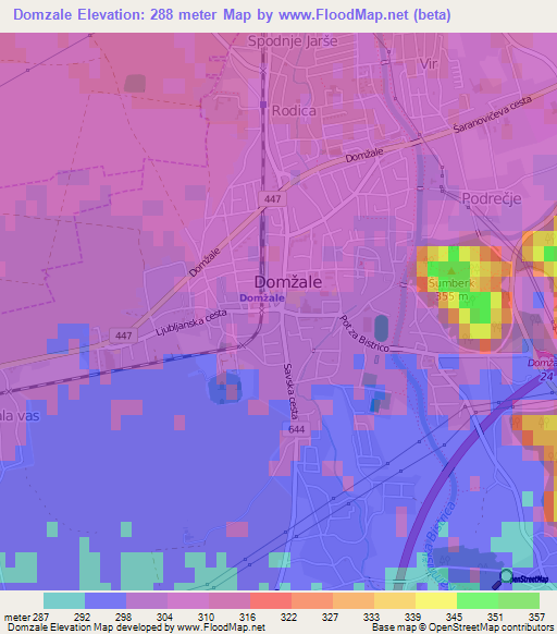 Domzale,Slovenia Elevation Map