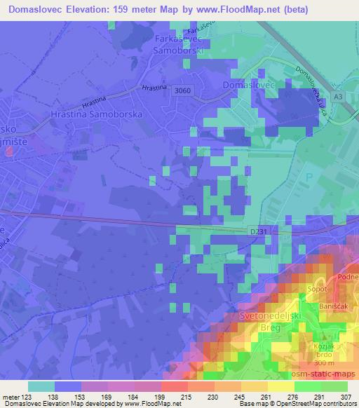 Domaslovec,Croatia Elevation Map