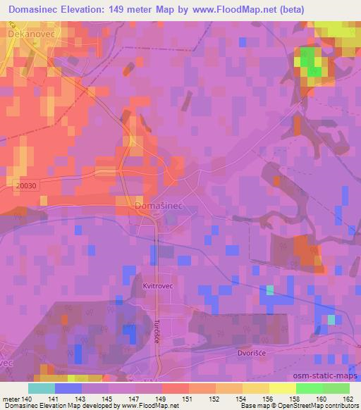 Domasinec,Croatia Elevation Map