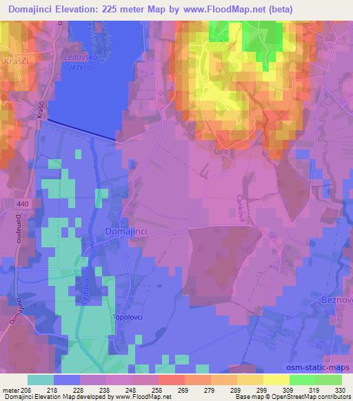 Domajinci,Slovenia Elevation Map