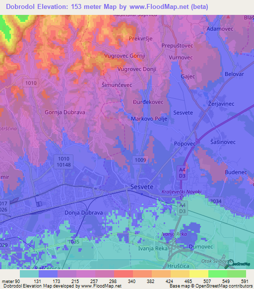 Dobrodol,Croatia Elevation Map