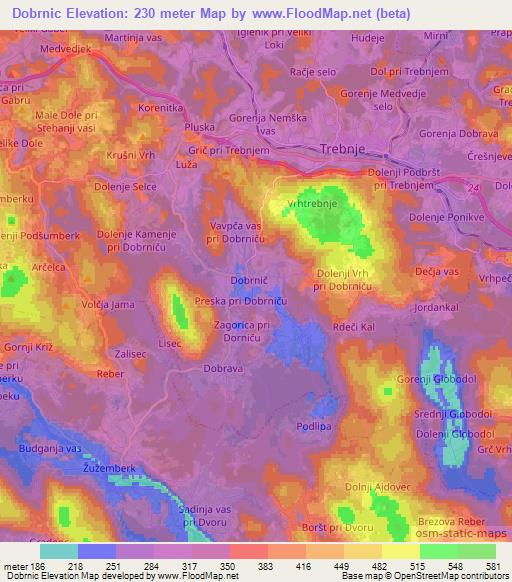 Dobrnic,Slovenia Elevation Map