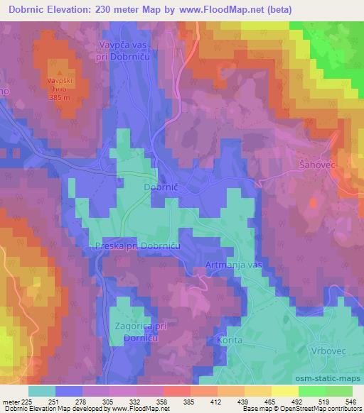 Dobrnic,Slovenia Elevation Map