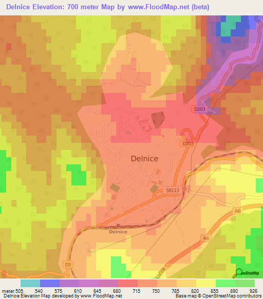 Delnice,Croatia Elevation Map