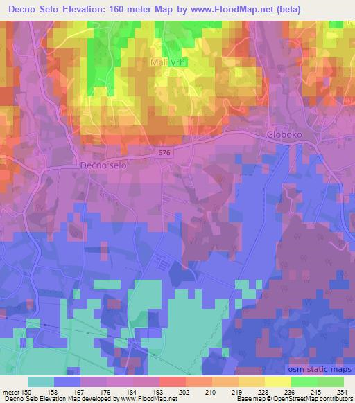 Decno Selo,Slovenia Elevation Map