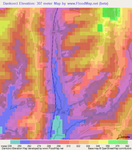 Dankovci,Slovenia Elevation Map