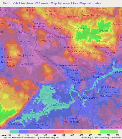 Daljni Vrh,Slovenia Elevation Map