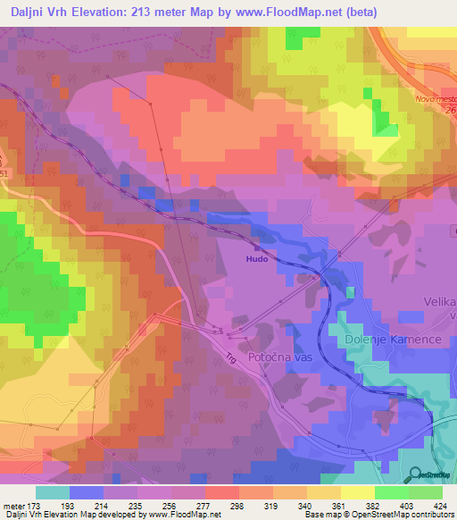 Daljni Vrh,Slovenia Elevation Map