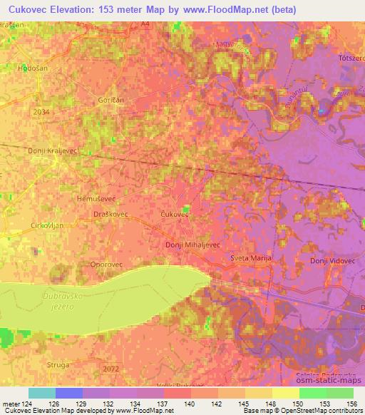 Cukovec,Croatia Elevation Map