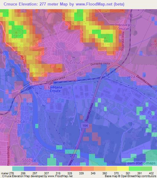 Crnuce,Slovenia Elevation Map