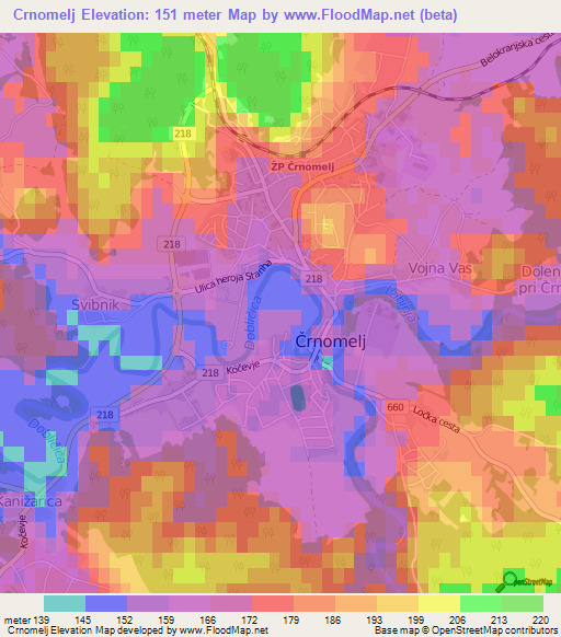 Crnomelj,Slovenia Elevation Map