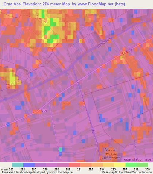 Crna Vas,Slovenia Elevation Map