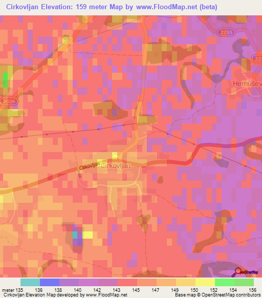 Cirkovljan,Croatia Elevation Map