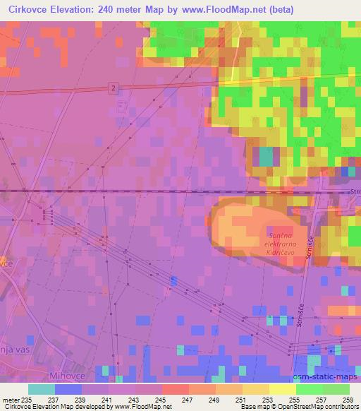 Cirkovce,Slovenia Elevation Map