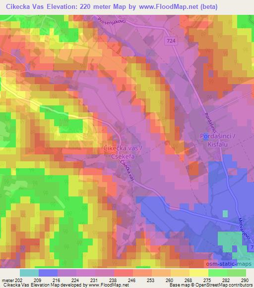 Cikecka Vas,Slovenia Elevation Map