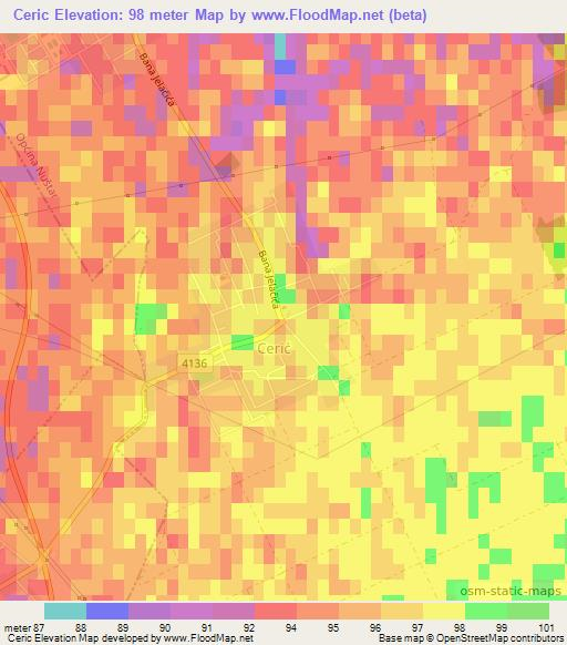 Ceric,Croatia Elevation Map