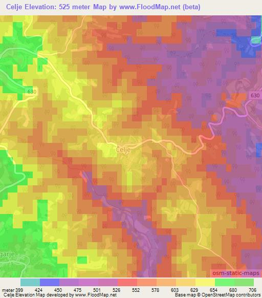 Celje,Slovenia Elevation Map