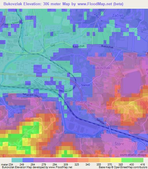 Bukovzlak,Slovenia Elevation Map