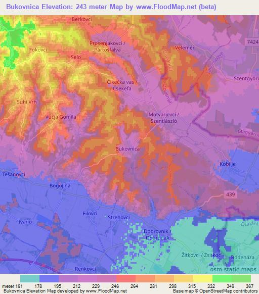 Bukovnica,Slovenia Elevation Map