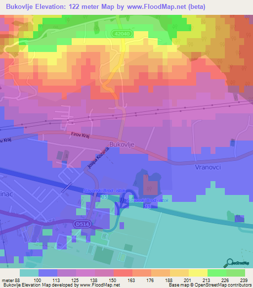 Bukovlje,Croatia Elevation Map