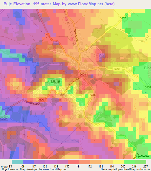 Buje,Croatia Elevation Map