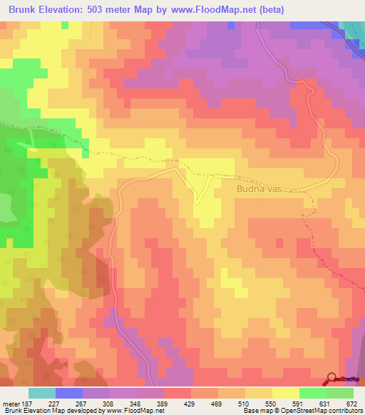 Brunk,Slovenia Elevation Map