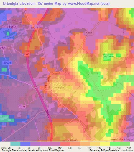 Brtonigla,Croatia Elevation Map