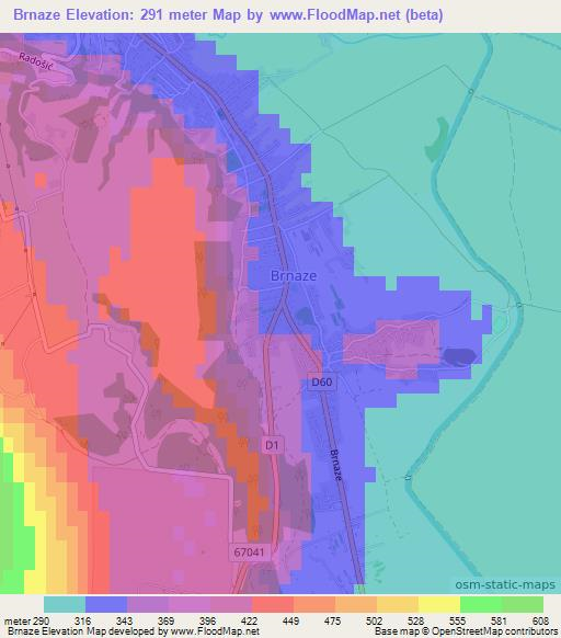 Brnaze,Croatia Elevation Map