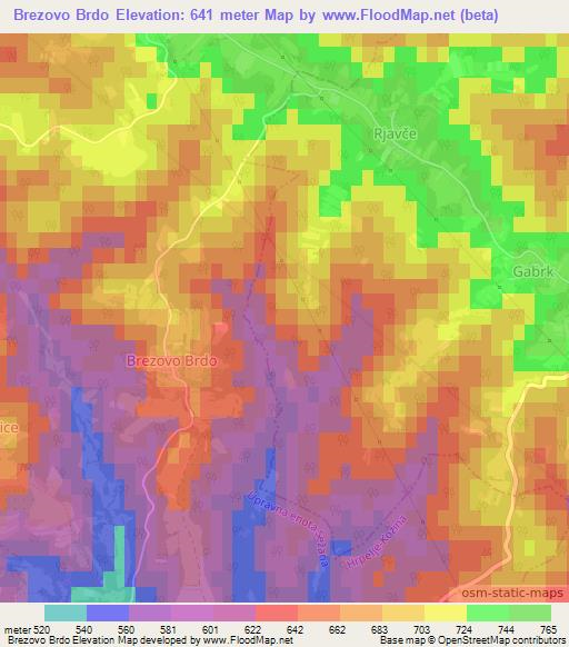 Brezovo Brdo,Slovenia Elevation Map