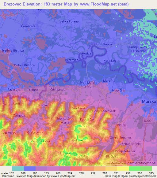 Brezovec,Slovenia Elevation Map