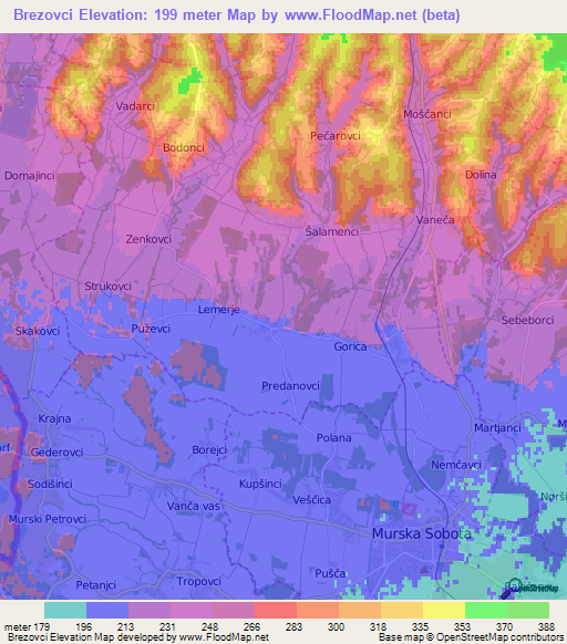 Brezovci,Slovenia Elevation Map