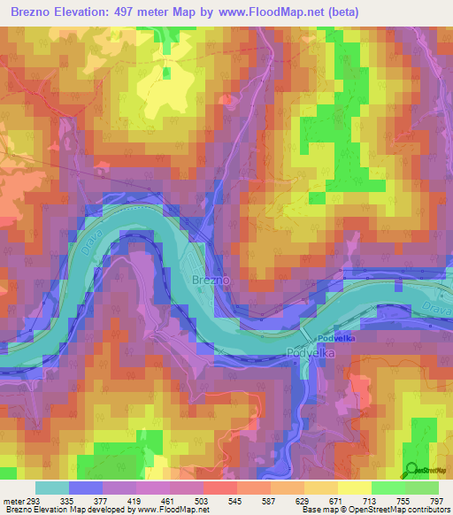 Brezno,Slovenia Elevation Map