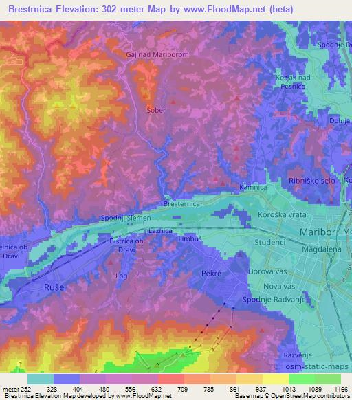 Brestrnica,Slovenia Elevation Map