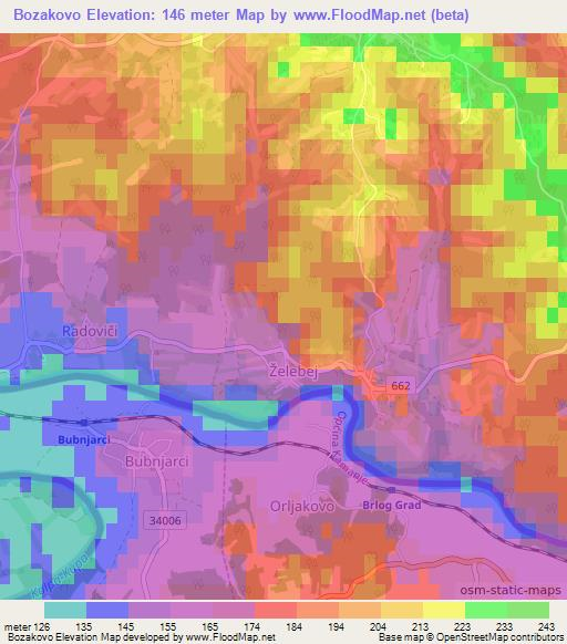 Bozakovo,Slovenia Elevation Map