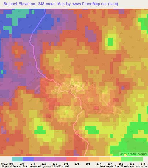 Bojanci,Slovenia Elevation Map