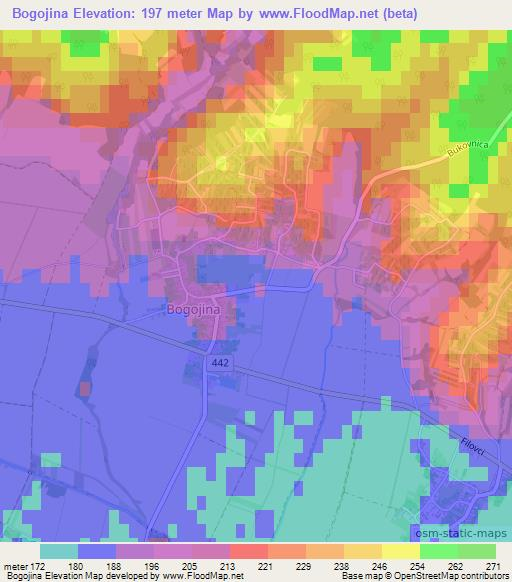 Bogojina,Slovenia Elevation Map