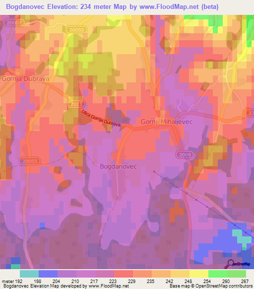 Bogdanovec,Croatia Elevation Map