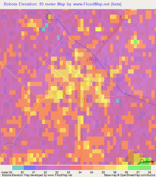 Bobota,Croatia Elevation Map