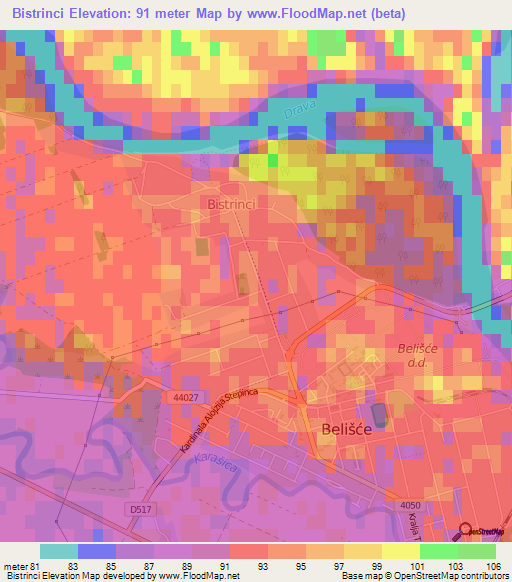 Bistrinci,Croatia Elevation Map