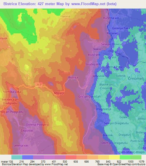 Bistrica,Slovenia Elevation Map