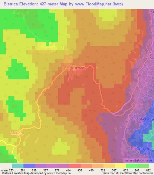 Bistrica,Slovenia Elevation Map