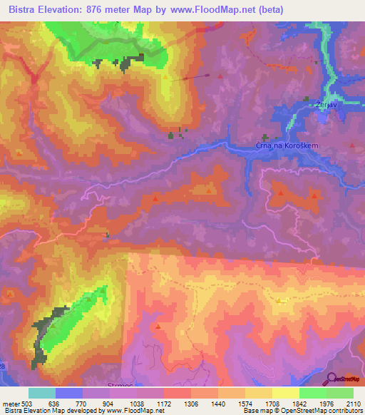 Bistra,Slovenia Elevation Map