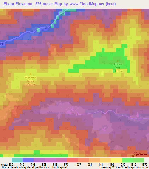 Bistra,Slovenia Elevation Map